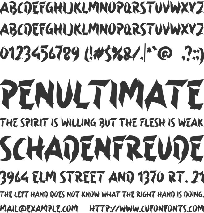 a Asian Ninja font preview