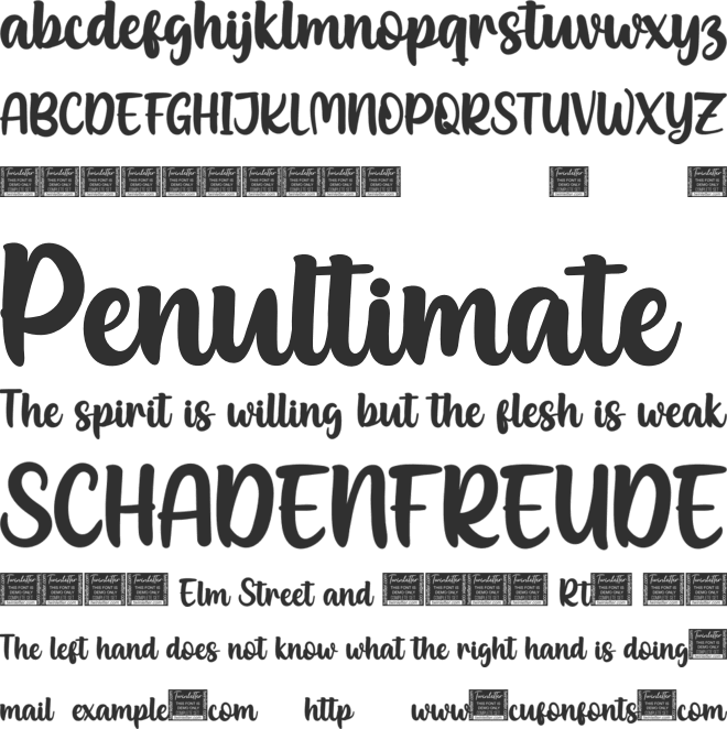 Right Beginning font preview