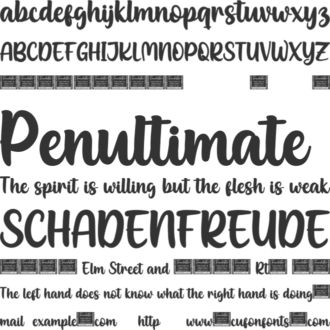 Right Beginning font preview