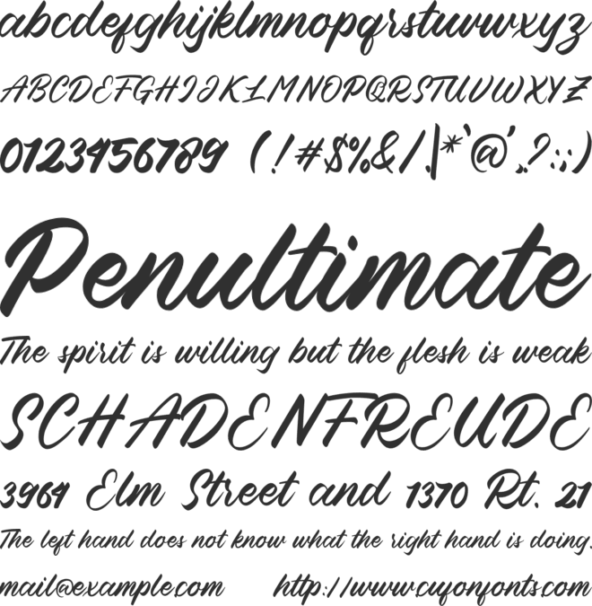 Blessed Friday font preview