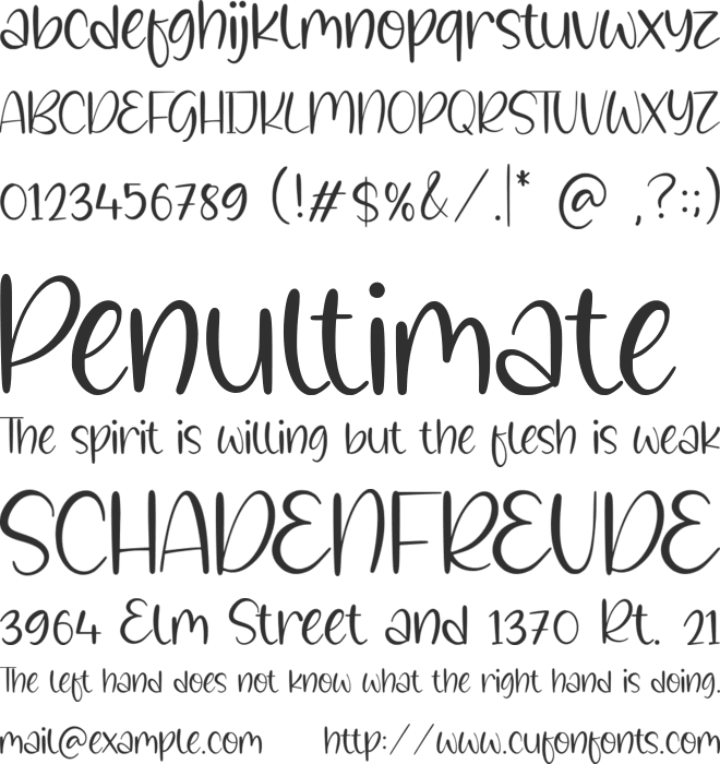 Snowyland font preview