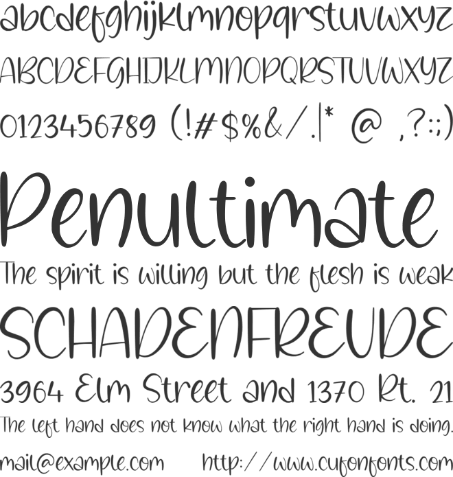 Snowyland font preview