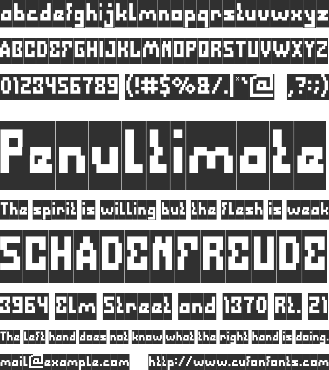Defragmented font preview