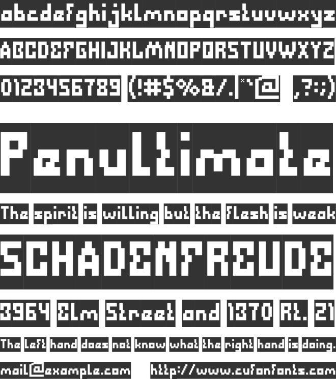 Defragmented font preview