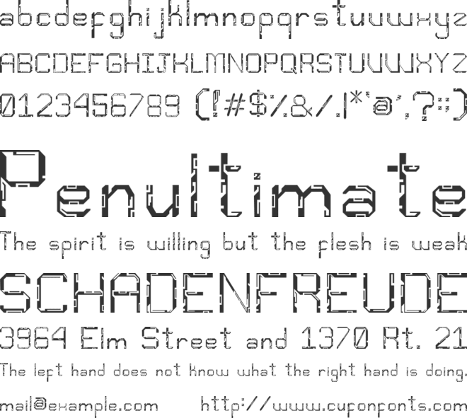 Djentfont font preview