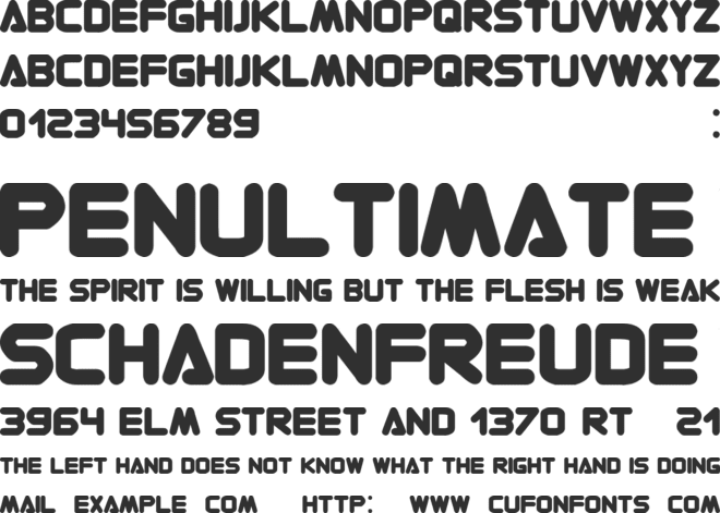 Contemporary font preview
