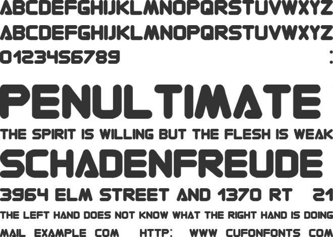 Contemporary font preview