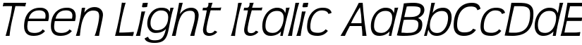 Teen Light Italic font
