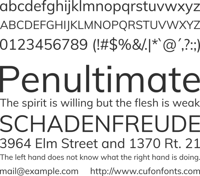 Mulish font preview