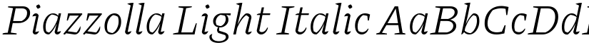 Piazzolla Light Italic font