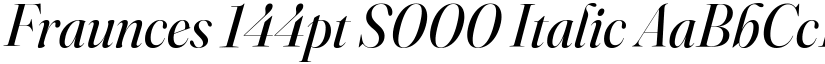 Fraunces 144pt S000 Italic font