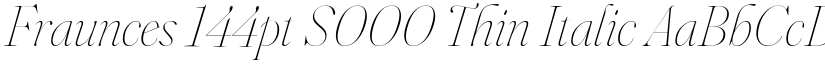 Fraunces 144pt S000 Thin Italic font