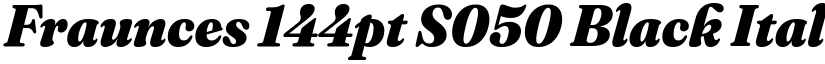 Fraunces 144pt S050 Black Italic font