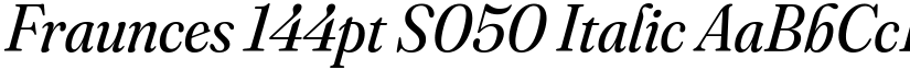 Fraunces 144pt S050 Italic font