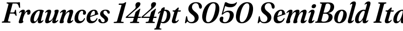 Fraunces 144pt S050 SemiBold Italic font