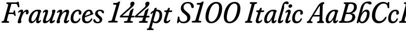 Fraunces 144pt S100 Italic font