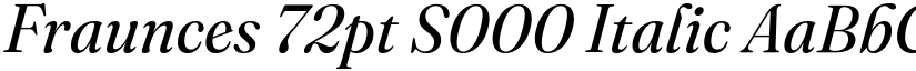 Fraunces 72pt S000 Italic font