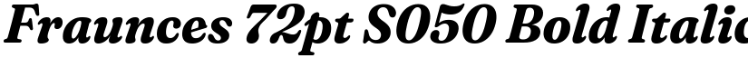 Fraunces 72pt S050 Bold Italic font