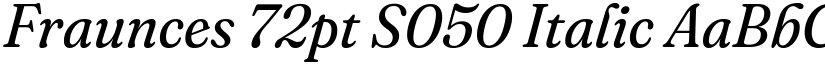 Fraunces 72pt S050 Italic font