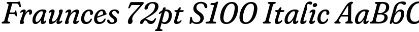 Fraunces 72pt S100 Italic font