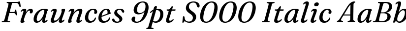 Fraunces 9pt S000 Italic font