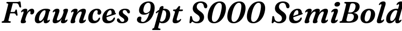 Fraunces 9pt S000 SemiBold Italic font