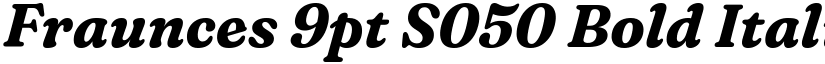 Fraunces 9pt S050 Bold Italic font