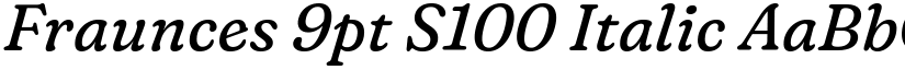 Fraunces 9pt S100 Italic font