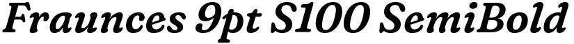 Fraunces 9pt S100 SemiBold Italic font