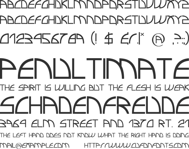 Electro Insanity font preview