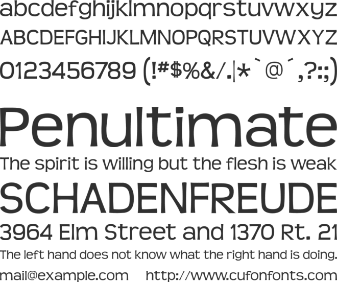 Teen font preview
