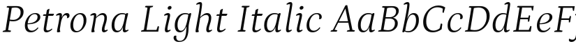Petrona Light Italic font
