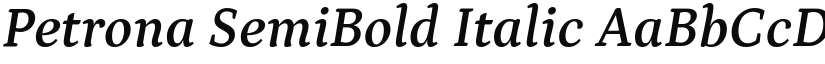Petrona SemiBold Italic font