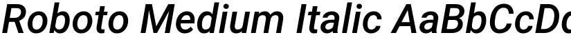 Roboto Medium Italic font