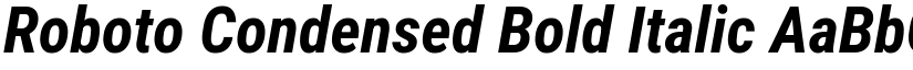 Roboto Condensed Bold Italic font