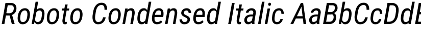 Roboto Condensed Italic font
