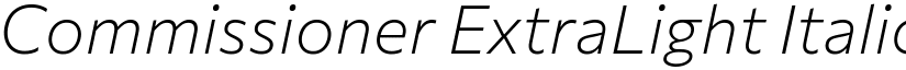 Commissioner ExtraLight Italic font