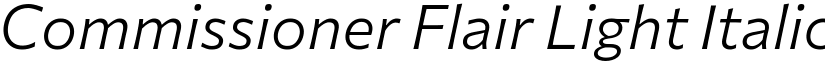 Commissioner Flair Light Italic font