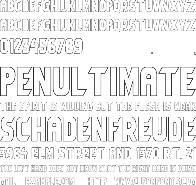 Umbro font preview