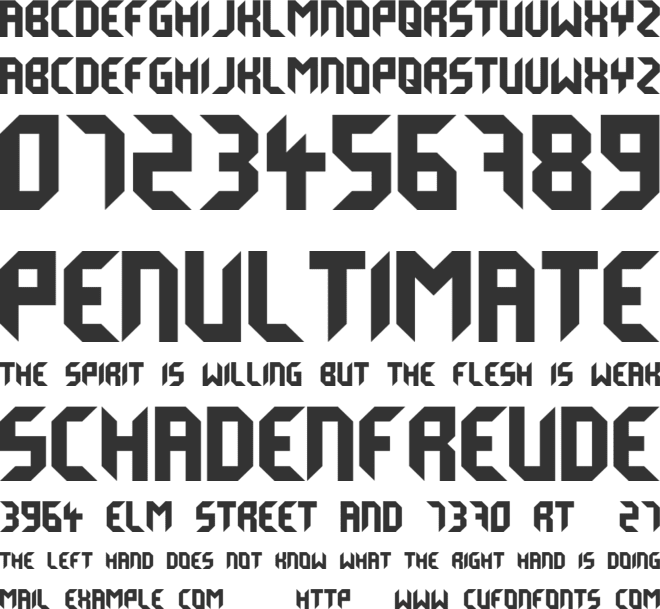 Derail font preview