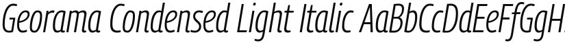 Georama Condensed Light Italic font