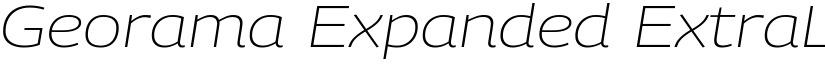 Georama Expanded ExtraLight Italic font