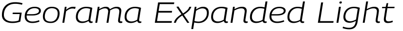 Georama Expanded Light Italic font