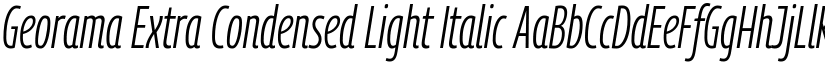 Georama Extra Condensed Light Italic font