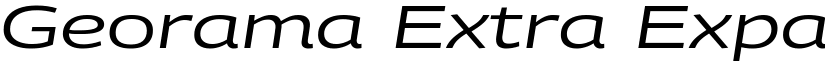 Georama Extra Expanded Italic font