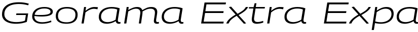 Georama Extra Expanded Light Italic font
