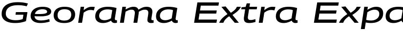 Georama Extra Expanded Medium Italic font