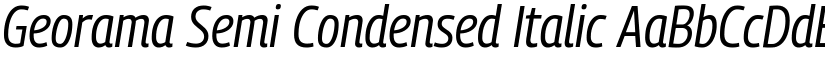 Georama Semi Condensed Italic font