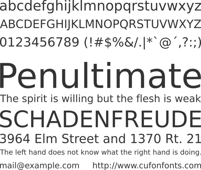 Bitstream Vera Sans font preview