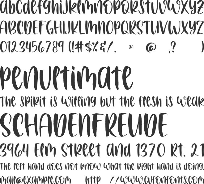 Brown Sugar font preview